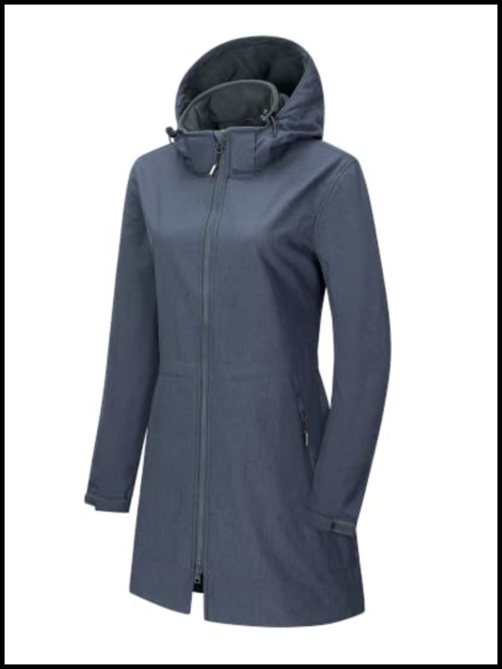 Women's Softshell Jacket Waterproof Fleece Lined Removable Hood Raincoat